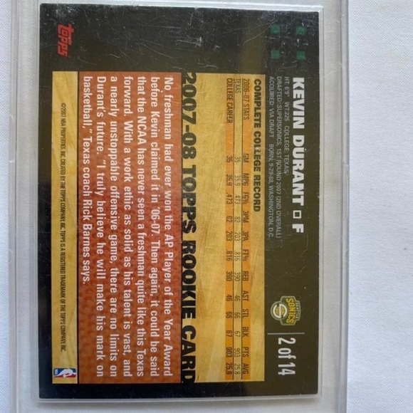 Kevin Durant Rookie card - Picture 2 of 2